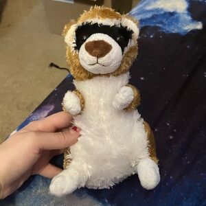 Brown and White Plush Ferret Toy